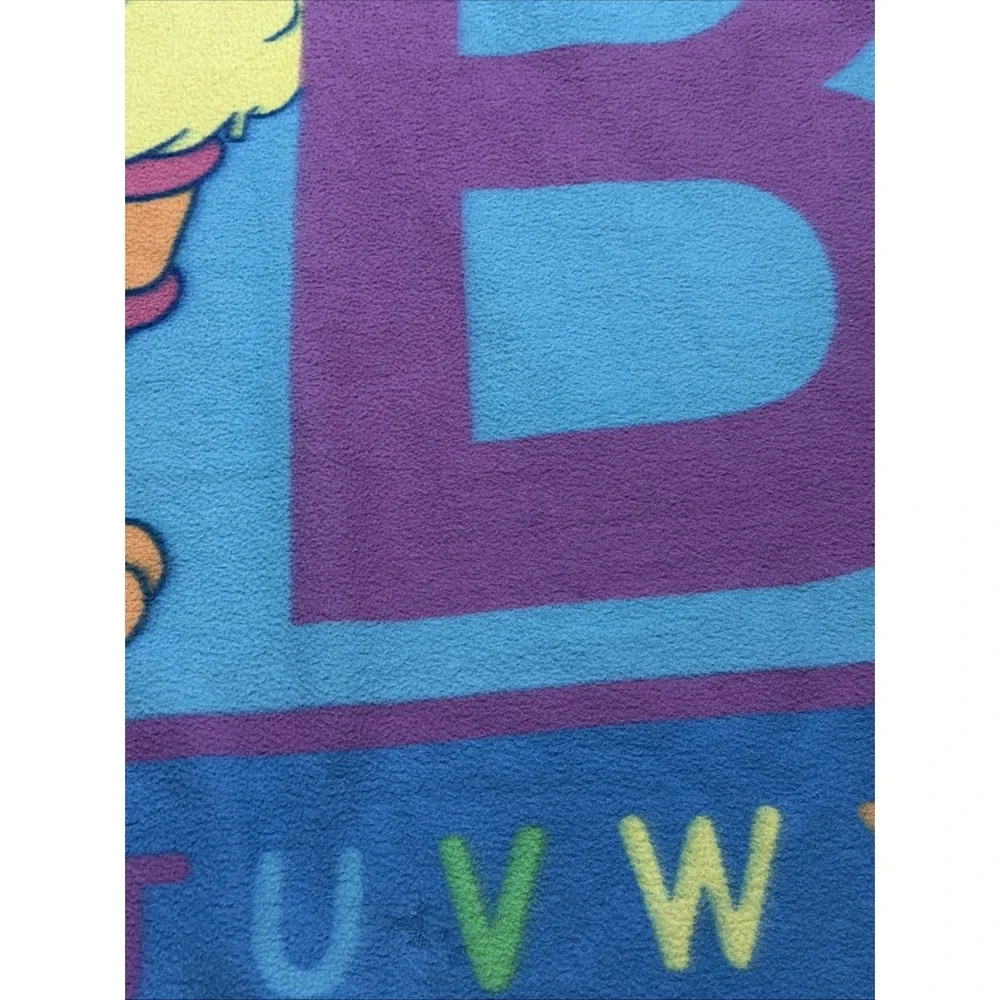 Vintage 2003 Sesame Street Big Bird Alphabet Fleece Blanket 50x59